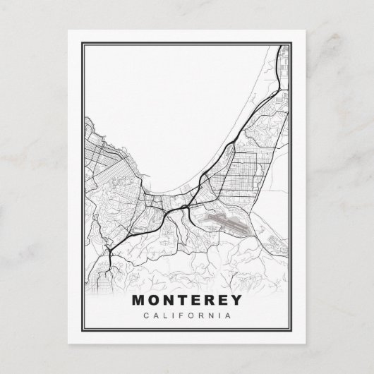 Monterey Map Briefkaart (Voorkant)