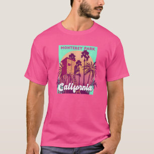 Monterey Park California palmboom strand retro vin T-shirt