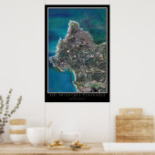 Monterey Peninsula of California Satellite Map Poster (Keuken)
