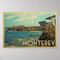 Monterey Poster Vintage voyage California Art