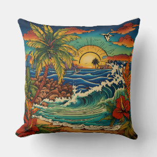 Monterey Tropical Tattoo Coussin