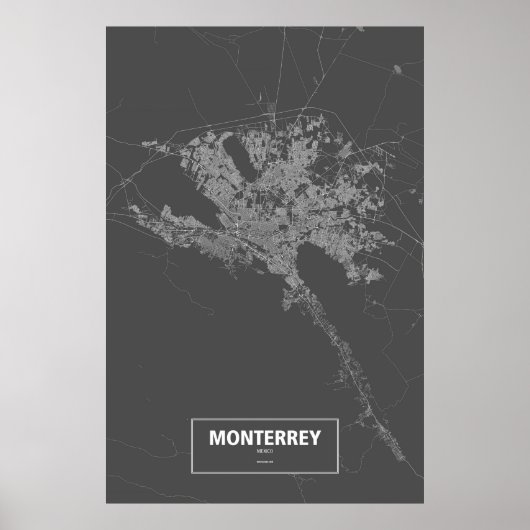 Monterrey, Mexico (zwart wit) Poster (Voorkant)