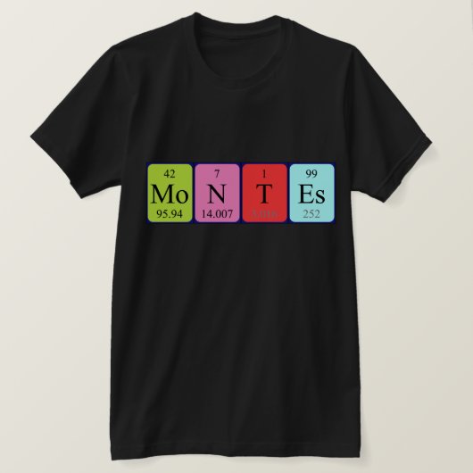 Montes periodiek lijstnaam shirt (Design voorkant)
