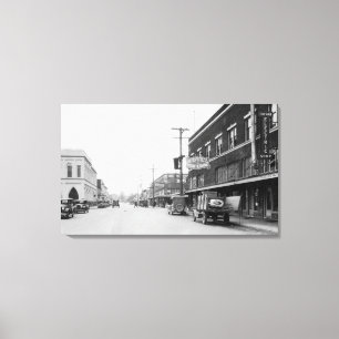 Montesano, WA Main Street Town Uitzicht Foto Canvas Afdruk