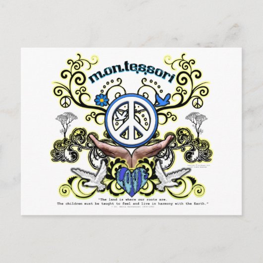 Montesori Peace Briefkaart (Voorkant)