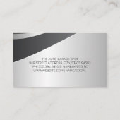 Monteur aan het werk in de auto | Automatische ser Visitekaartje (Achterkant)