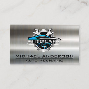 monteur   Auto Repair Logo   moersleutels   Metall Visitekaartje