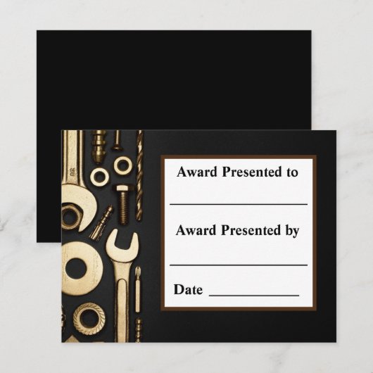 Monteur. Certificaat. Aankondiging (Voorkant / Achterkant)