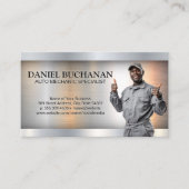 Monteur glimlachend | Auto Technicus Visitekaartje (Voorkant)