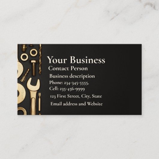 Monteur, Ingenieur, Fix-it Handyman Visitekaartje (Voorkant)