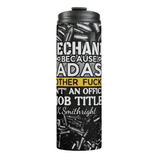 Monteur omdat Badass geen baan is Thermosbeker (Voorkant)