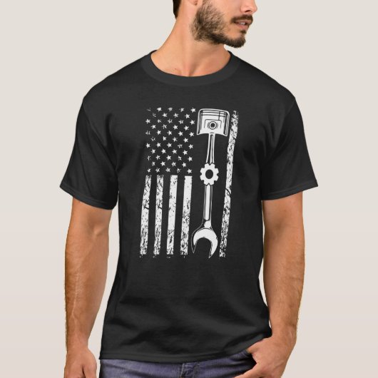 Monteur Vlag Patriottische Monteur Nederland Ameri T-shirt (Voorkant)