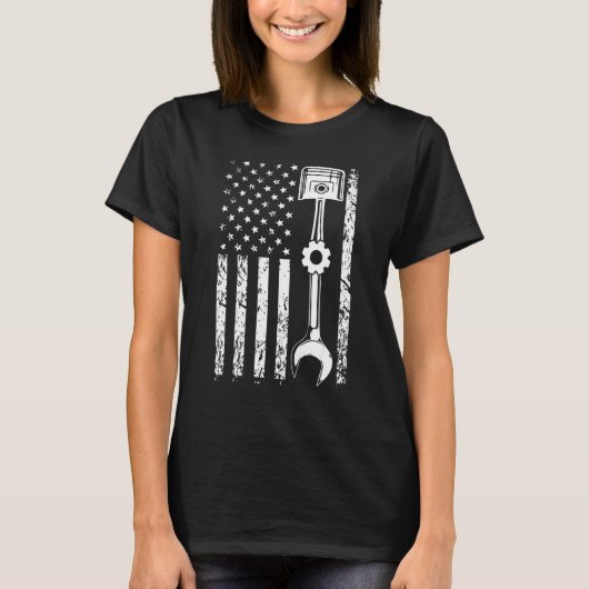 Monteur Vlag Patriottische Monteur Nederland Ameri T-shirt (Voorkant)