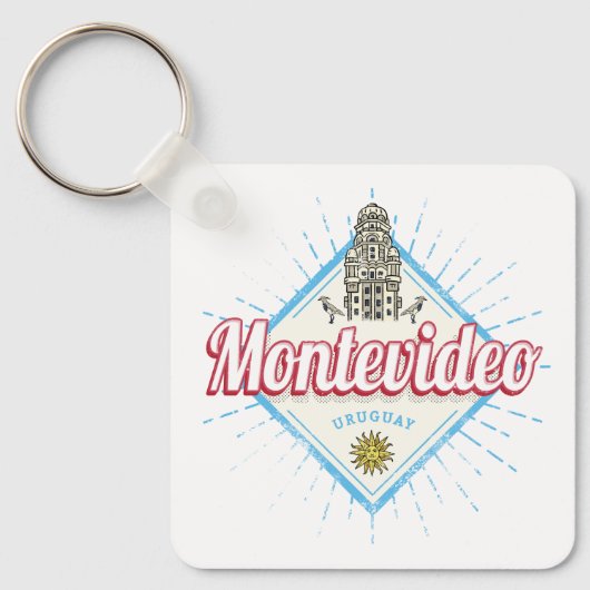 Montevideo City Uruguay Palacio Salvo Souvenir Sleutelhanger (Voorkant)