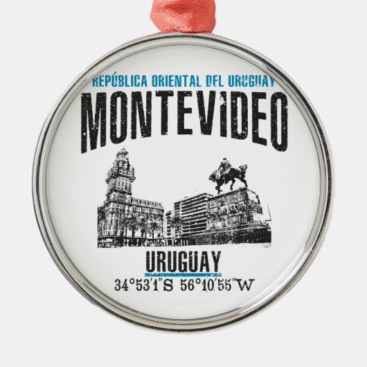 Montevideo Metalen Ornament (Voorkant)