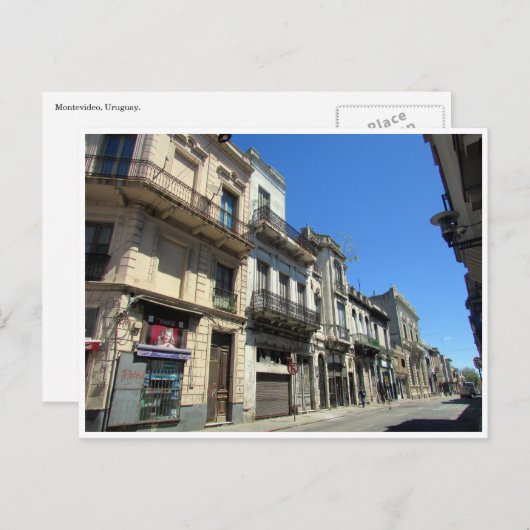 montevideo straten briefkaart (Voorkant / Achterkant)