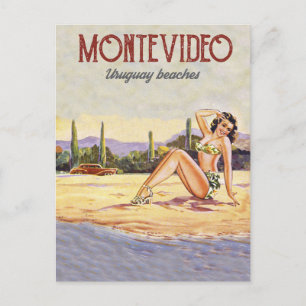 Montevideo, Uruguay Beach Briefkaart
