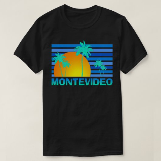 Montevideo Uruguay Sunset Palm Trees T-shirt (Design voorkant)