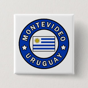 Montevideo Uruguay Vierkante Button 5,1 Cm
