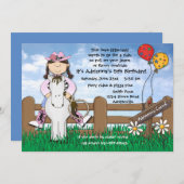 Montez-les invitation de cow-girl (Devant / Derrière)