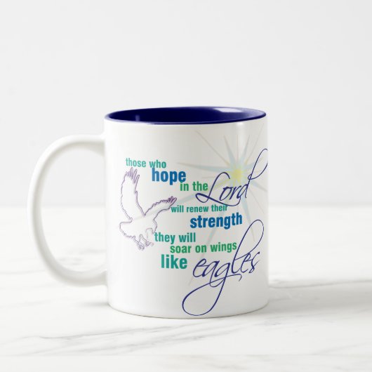 Montez sur la tasse de café chrétienne d'écriture (Gauche)