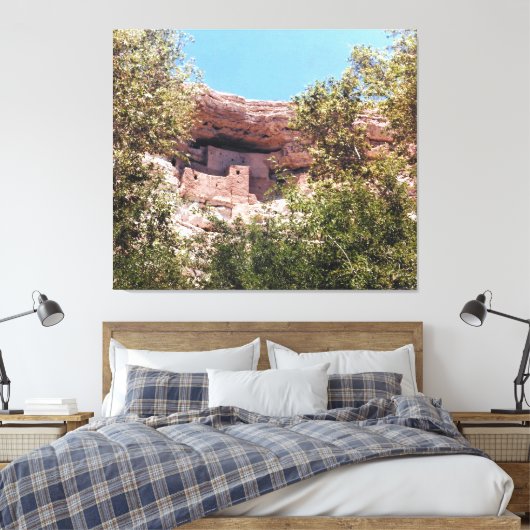 Montezuma Castle National Monument AZ Photo Design Canvas Afdruk (Insitu (Slaapkamer))