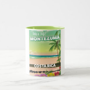 Montezuma Costa Rica strand reisposter Tweekleurige Koffiemok