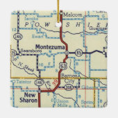 Montezuma IA  kaart Keramisch Ornament (Achterkant)