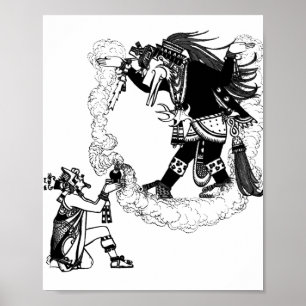 Montezuma Offering Oude Mexicaanse Kunst Poster