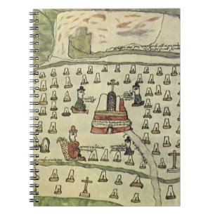Montezuma's Aztec Empire, Antiek Wereldkaart, 1577 Notitieboek