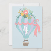 montgolfière mignonne Invitation Anniversaire (Dos)