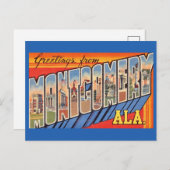 Montgomery AL Retro Greeting Briefkaart (Voorkant / Achterkant)