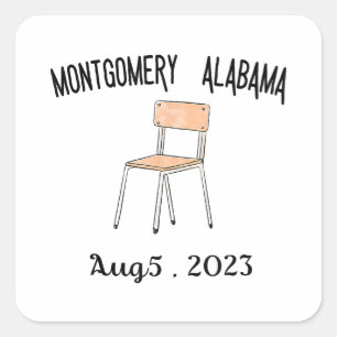 Montgomery Alabama gevecht rivierboot vechtpartij Vierkante Sticker