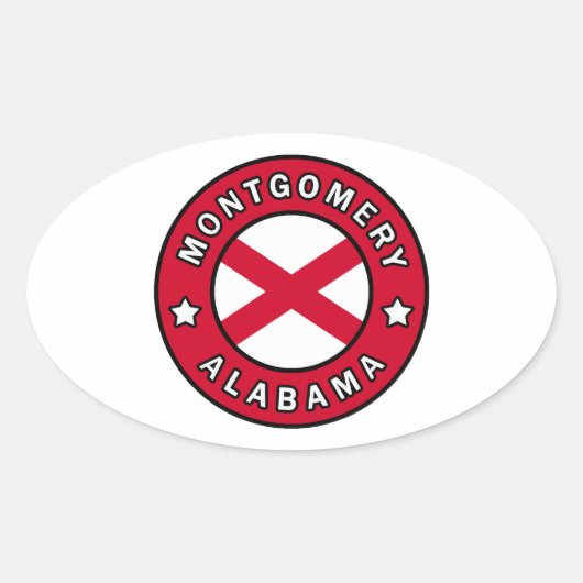 Montgomery Alabama Ovale Sticker (Voorkant)