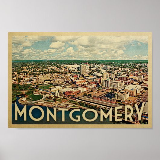 Montgomery Alabama Poster Vintage Travel (Voorkant)