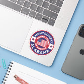 MONTGOMERY, Alabama Sticker (Laptop met iPhone)