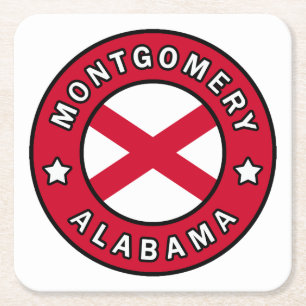 Montgomery Alabama Vierkante Kartonnen Onderzetter