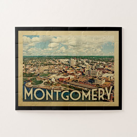 Montgomery Alabama Vintage Travel Legpuzzel (Horizontaal)