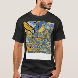 Montgomery Carte Motif en Blue Gold TShirt