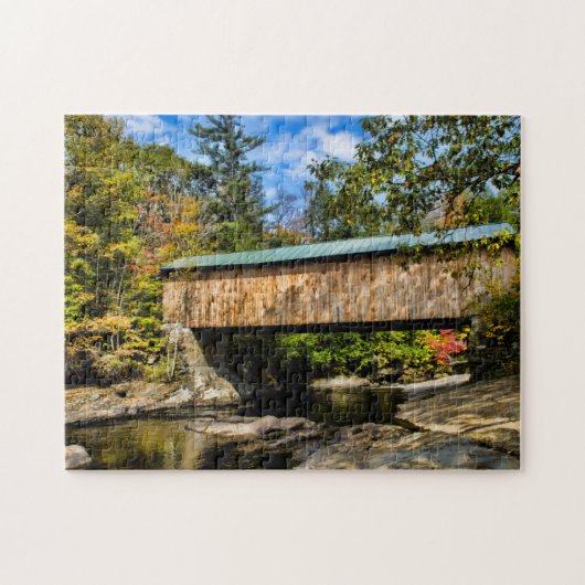 Montgomery Covered Bridge met herfst folium Legpuzzel (Horizontaal)