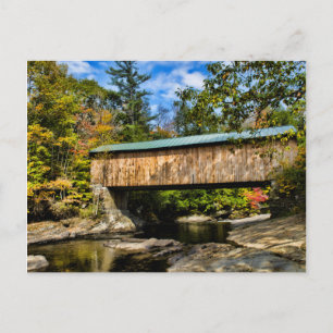 Montgomery Covered Bridge met herfstloof Briefkaart