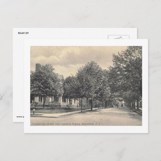 Montgomery St., Bloomfield, New Jersey Briefkaart (Voorkant / Achterkant)