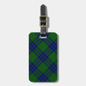 Montgomery tartan green blue plaid bagagelabel (Voorkant verticaal)