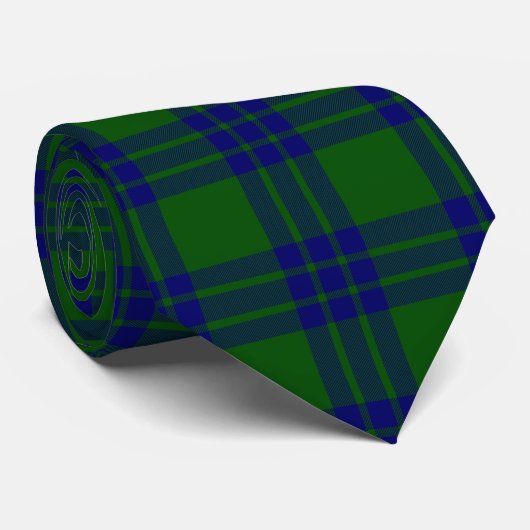 Montgomery tartan green blue plaid stropdas (Opgerold)