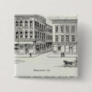 Montgomery West side Clay en Washington Vierkante Button 5,1 Cm