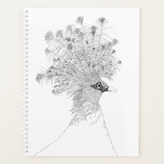 Month and Weekly Planner Crowned Pigeon  (Devant)