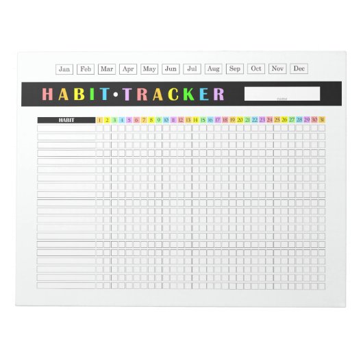 Monthly Habit Tracker Rainbow Notitieblok (Voorkant)