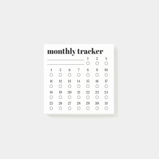Monthly Habit Tracker Sticky Notes Pad (Voorkant)