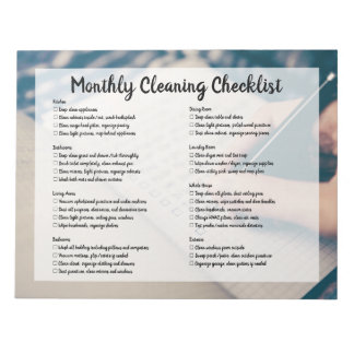 Monthly House Cleaning Checklist Notitieblok