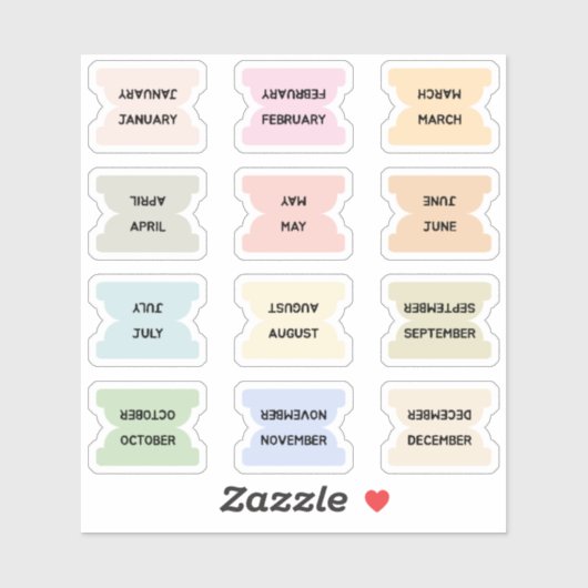 Monthly Index Tabs Bullet Journal Dividers Sticker (Vel)